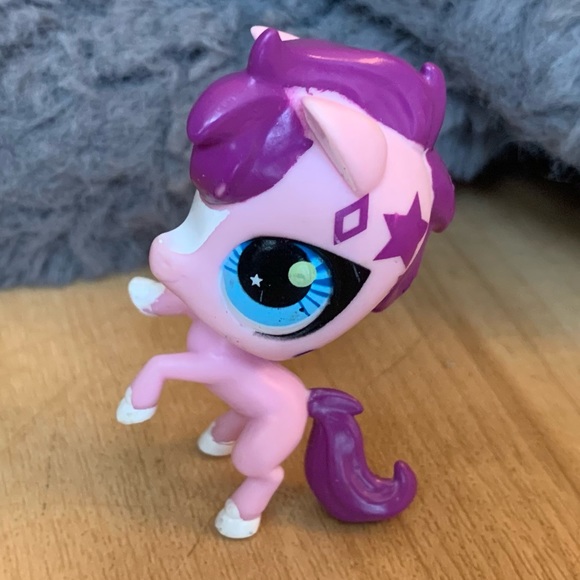 Littlest Pet Shop Horse- Hasbro LPS Pony Purple Pink - Picture 1 of 4